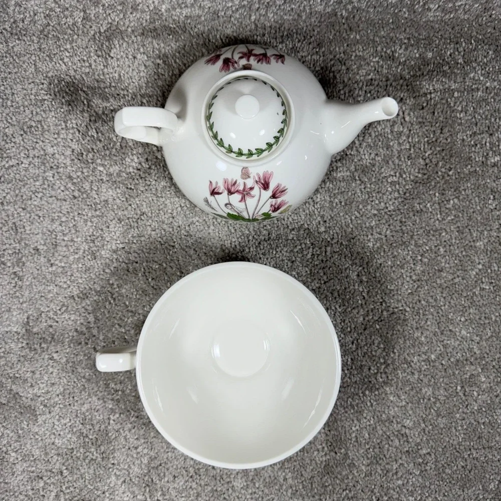 Portmeirion Botanic Garden Individual‎ Teapot Cup Tea for One Set Porcelain 12oz